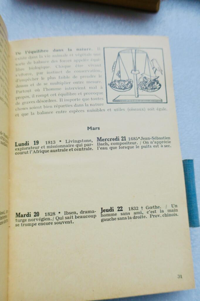 ALMANACH PESTALOZZI AGENDA DE POCHE DES ECOLIERS SUISSES