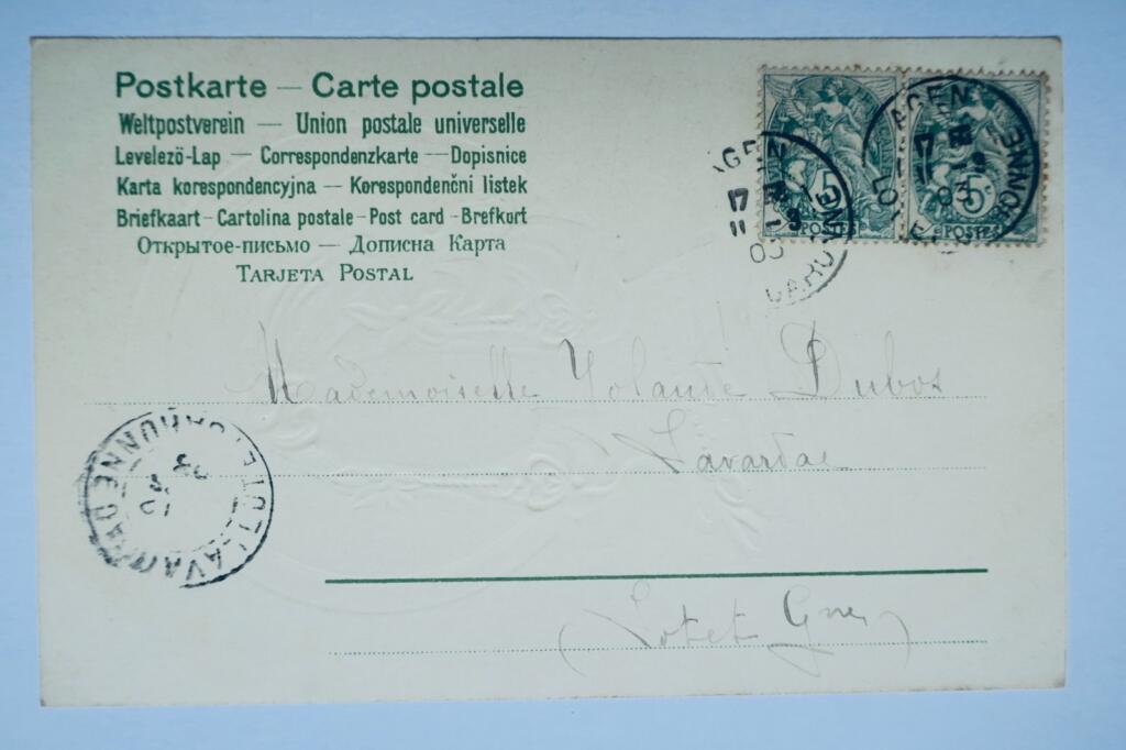Alphonse MUCHA ? carte postale gaufrée art nouveau MODERN STYLE embossed