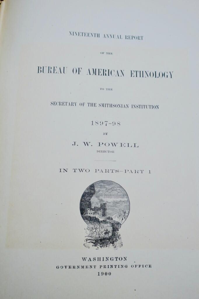 アメリカ民族学局、スミソニアン協会事務局長宛 1897-98年