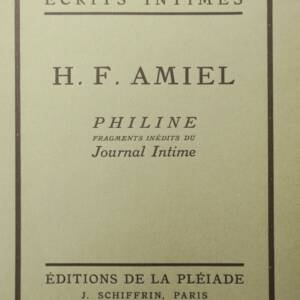 AMIEL Philine, fragments inédits du journal intime. Publiés par Bernard Bos