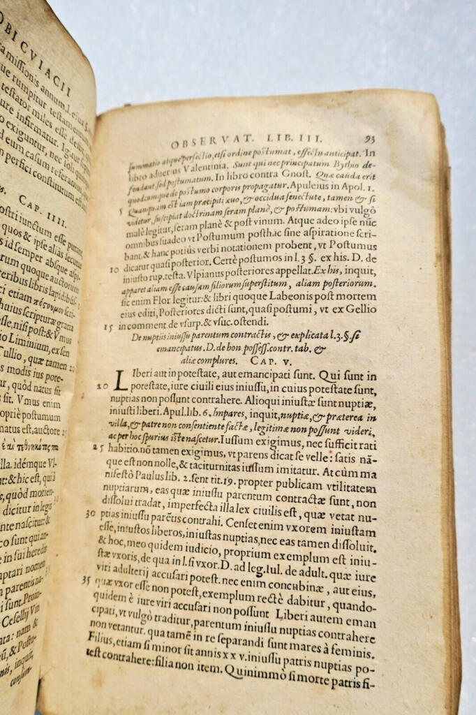 Cujas' Classical Legal Observations and Emendations