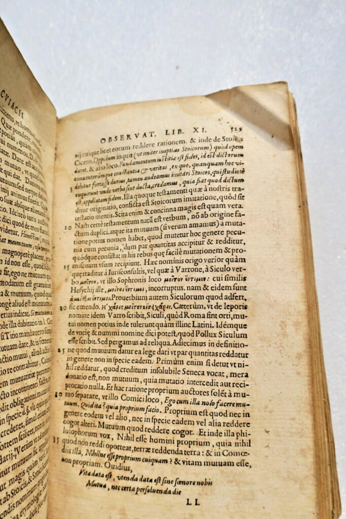 Cujas' Classical Legal Observations and Emendations