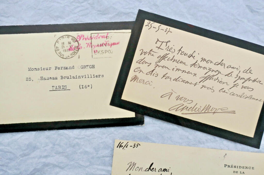 Manuskripte und Brief von Georges Lecomte