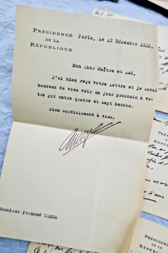 Manuskripte und Brief von Georges Lecomte