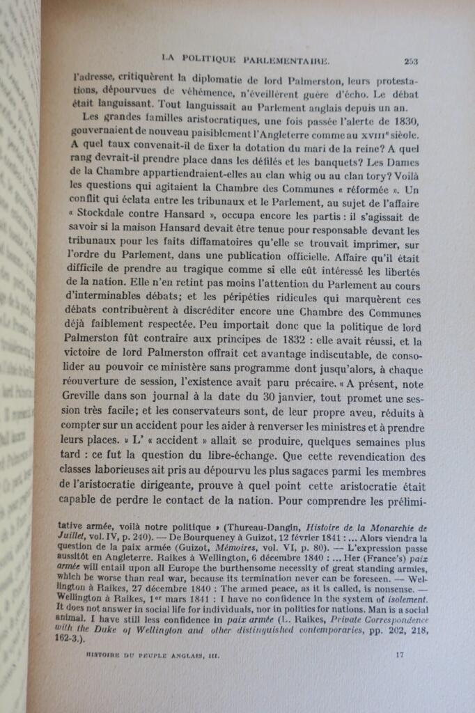 Angleterre HALEVY HISTOIRE DU PEUPLE ANGLAIS AU XIXe SIECLE + dédicace
