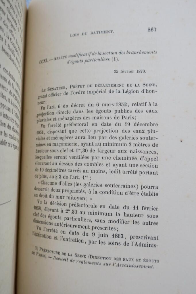 ARCHITECTURE Manuel des lois du bâtiment 1870