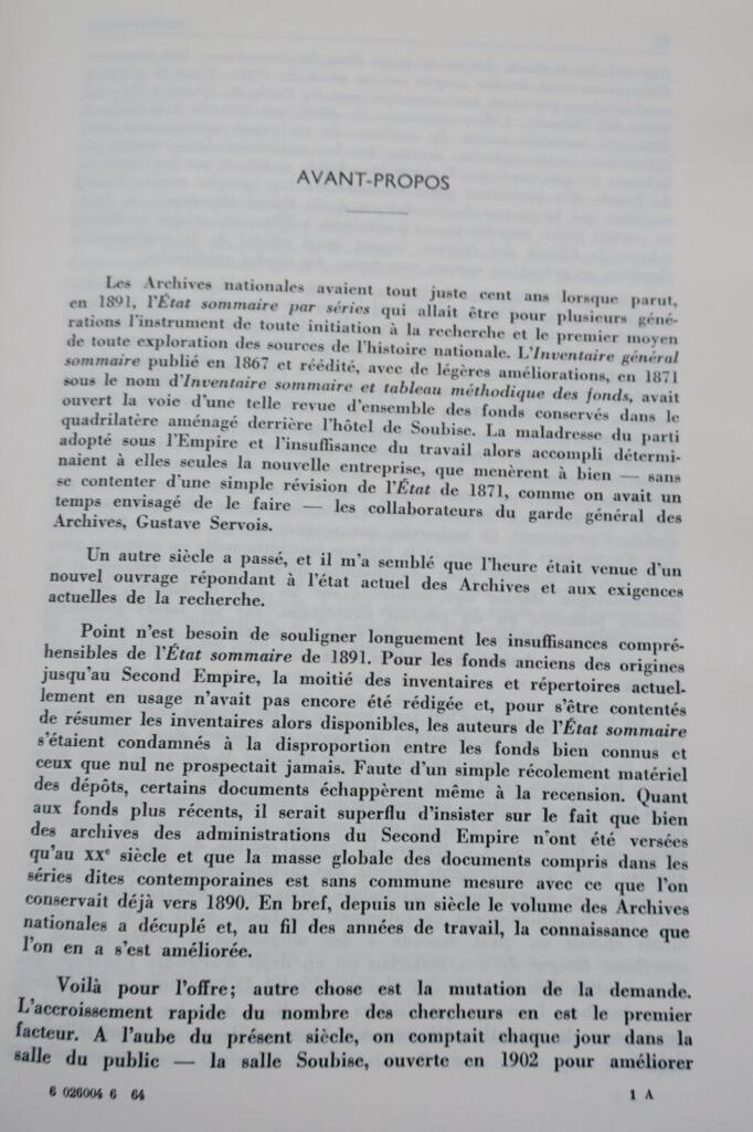 Archives nationales : état général des fonds