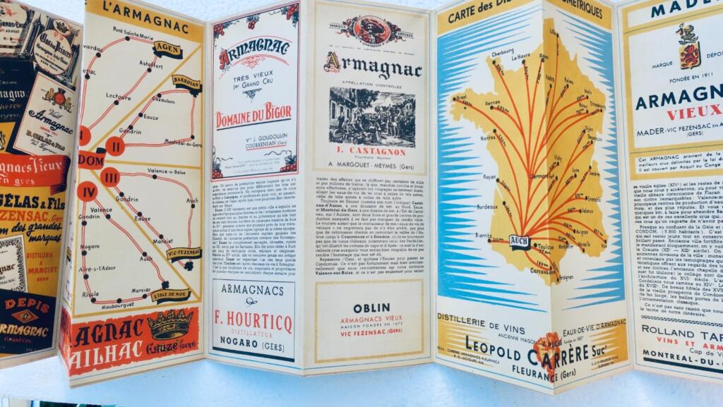 armagnac Carte guide 1945 de l’Armagnac collection des cartes de la France 50×80
