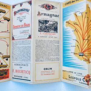 armagnac Carte guide 1945 de l'Armagnac collection des cartes de la France 50x80