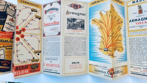 armagnac Carte guide 1945 de l'Armagnac collection des cartes de la France 50x80