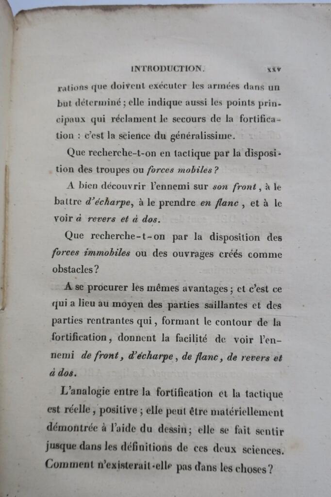 Armée Cours élémentaire de fortification 1833