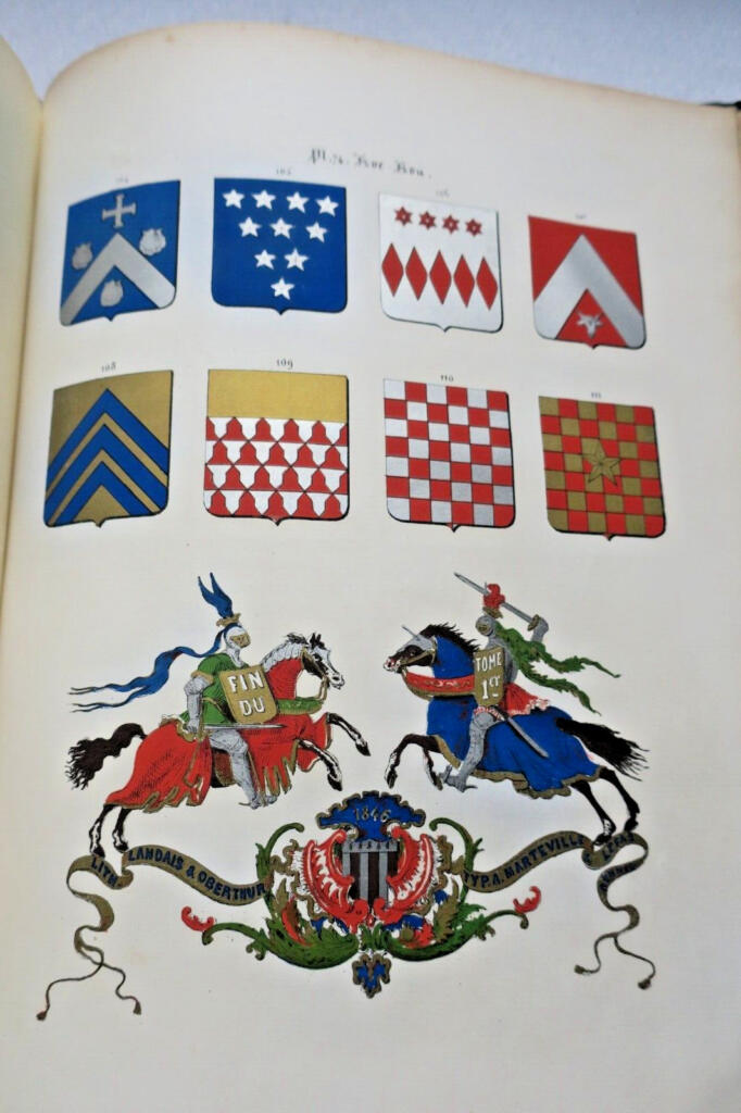 Wappenbuch der Bretagne mit farbigen Wappentafeln