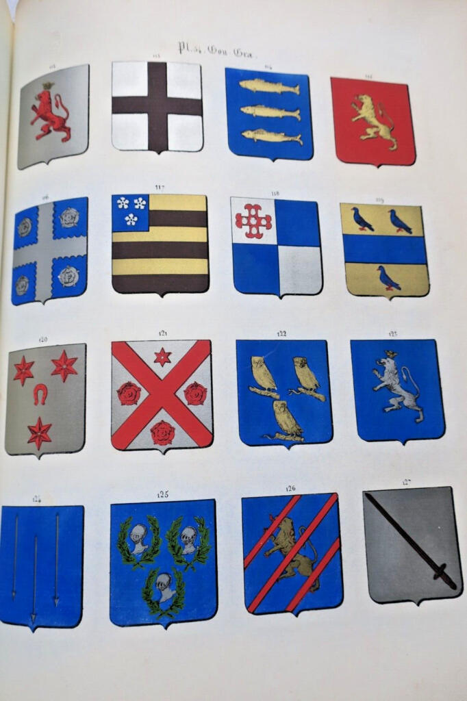 Wappenbuch der Bretagne mit farbigen Wappentafeln