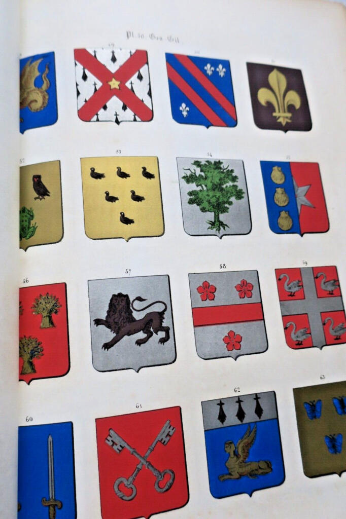Wappenbuch der Bretagne mit farbigen Wappentafeln
