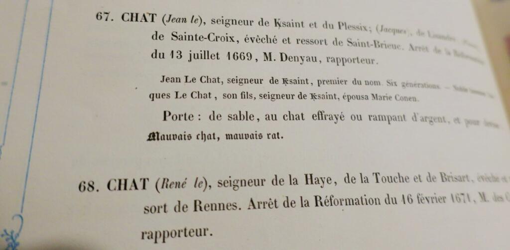Heraldic register of Breton nobility 1668-1830