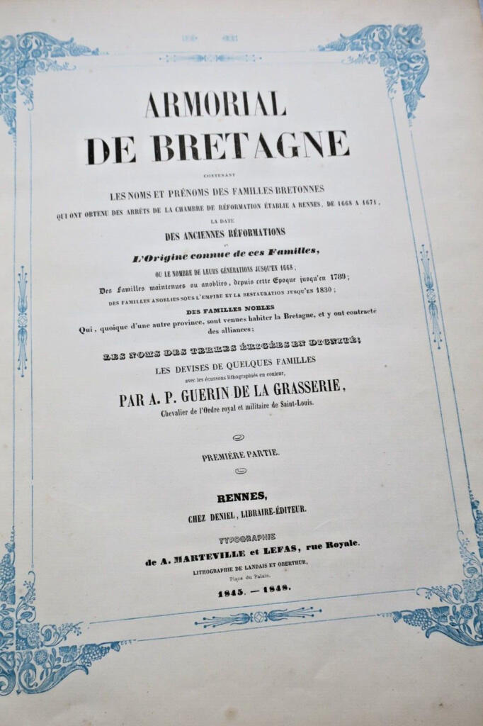 Heraldic register of Breton nobility 1668-1830