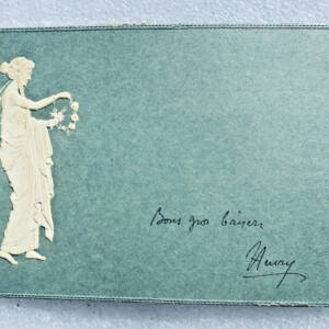 art nouveau muse à la couronne de fleur