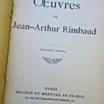 arthur RIMBAUD Arthur Oeuvres de Jean-Arthur Rimbaud -1898 - La Librairie Antique