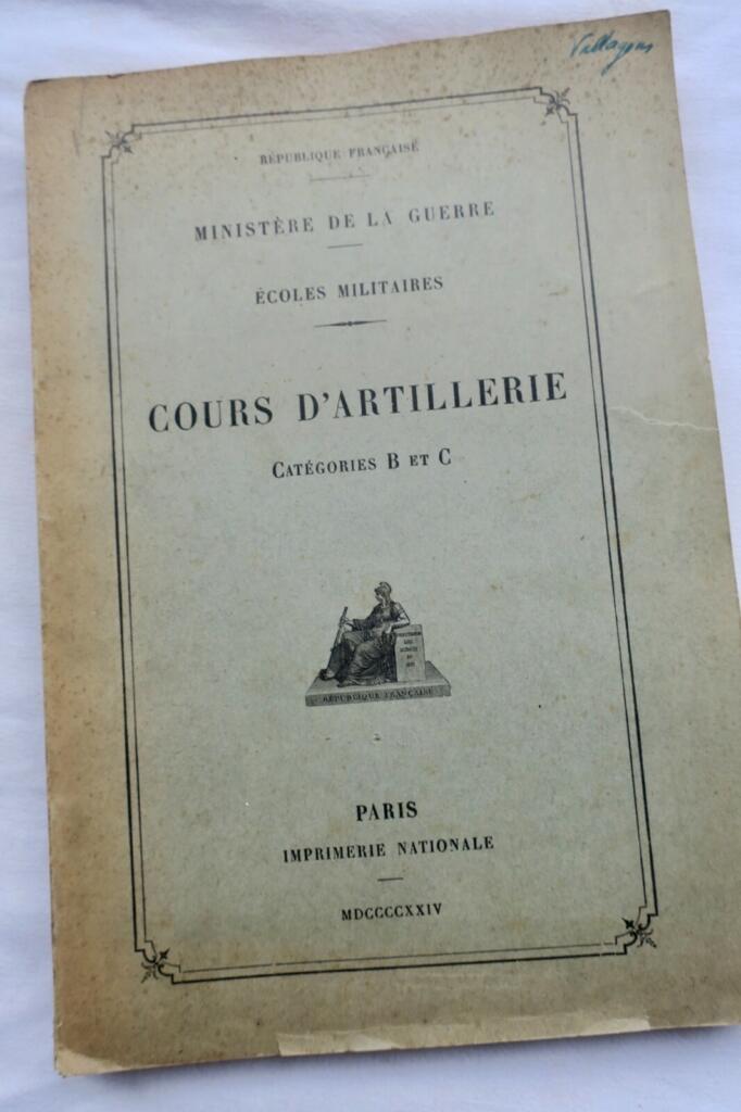 Artillery Categories B & C 1924 Military School Courses
