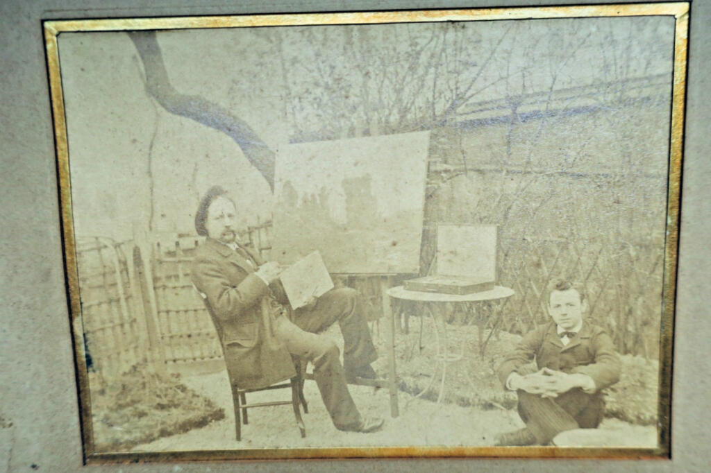 artiste peintre vers 1891 à identifier photographie originale 13 x 18 cm.