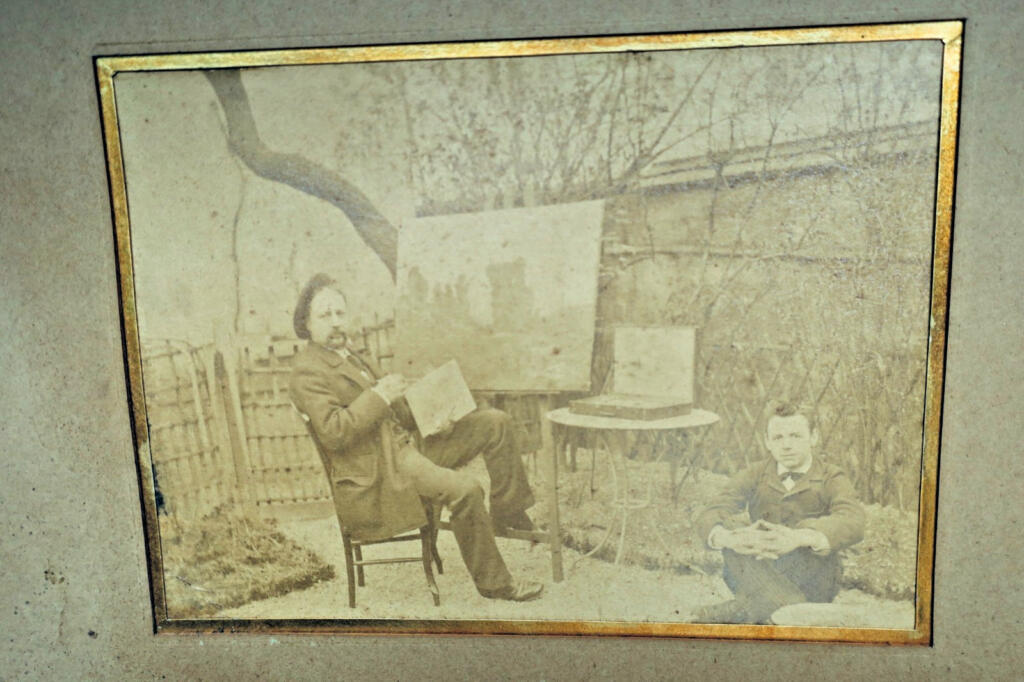 artiste peintre vers 1891 à identifier photographie originale 13 x 18 cm.