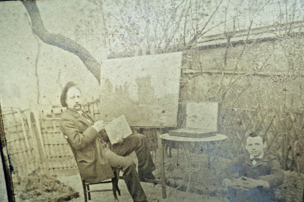 artiste peintre vers 1891 à identifier photographie originale 13 x 18 cm.