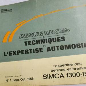 ASSURANCES TECHNIQUES DE L'EXPERTISE AUTOMOBILE 1966 SIMCA 1300-1500