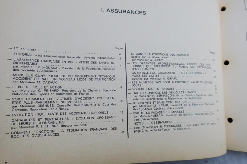 ASSURANCES TECHNIQUES DE L&rsquo;EXPERTISE AUTOMOBILE 1966 SIMCA 1300-1500