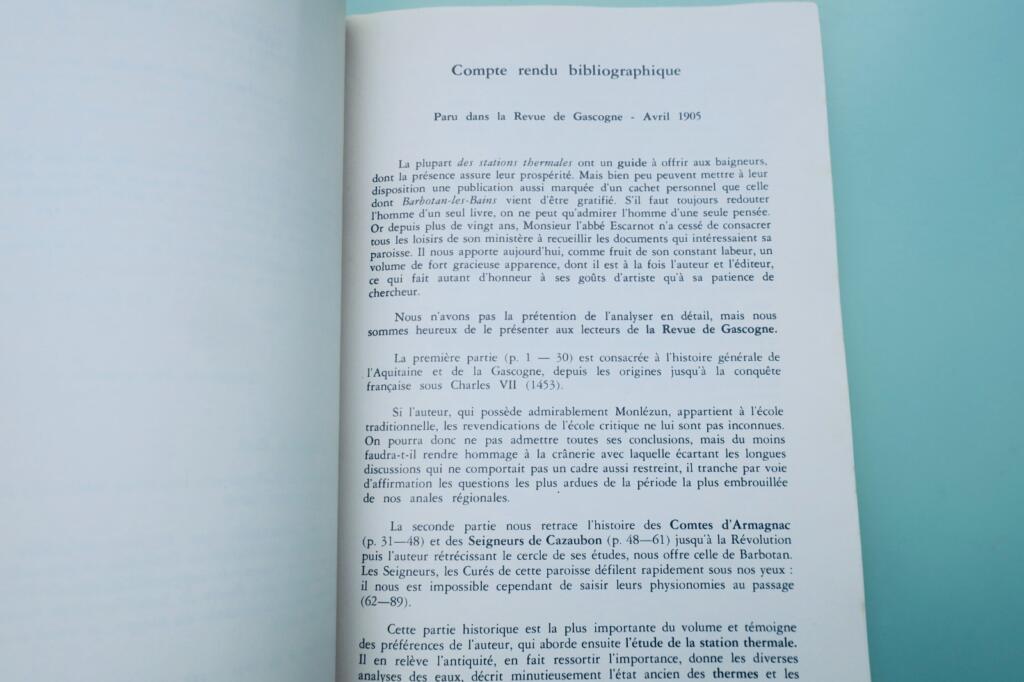 BARBOTAN-LES-THERMES, HISTOIRE LOCALE ET REGIONALE GERS 32
