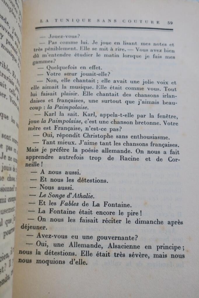 BARING (Maurice). La Tunique sans couture + dédicace