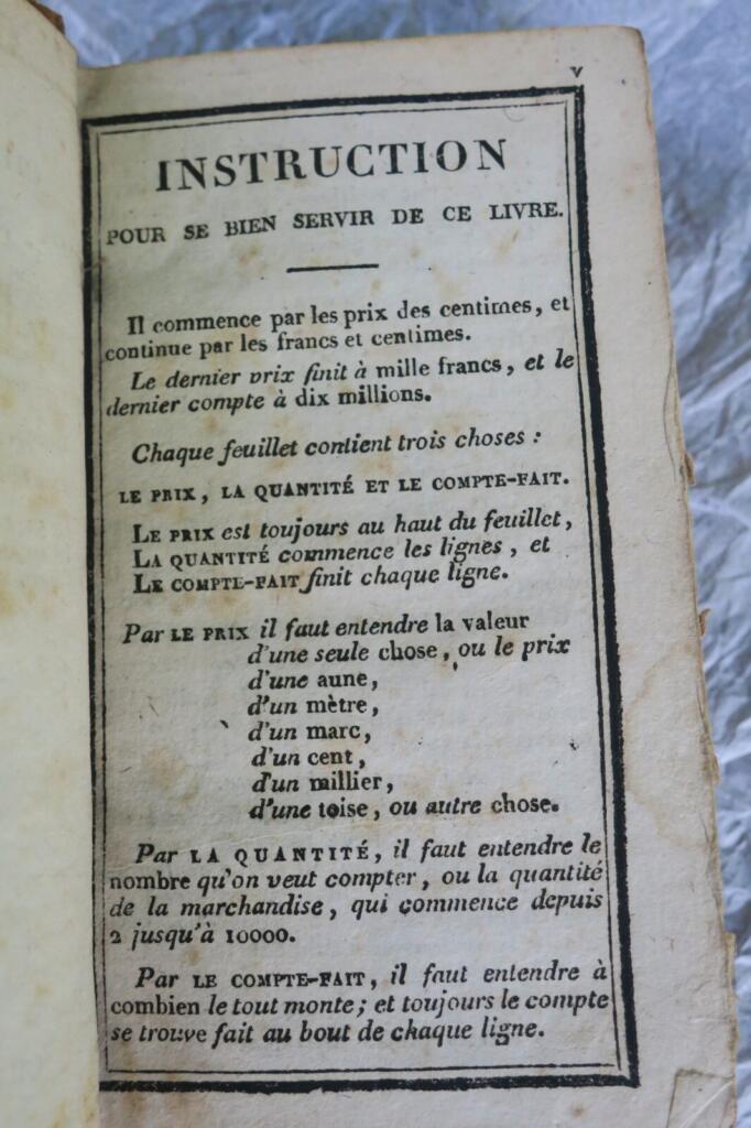 BARREME Comptes faits de Barreme en Francs et Centimes…75 x 130 mm.