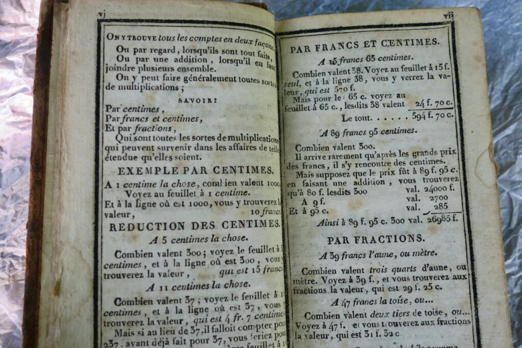 BARREME Comptes faits de Barreme en Francs et Centimes…75 x 130 mm.