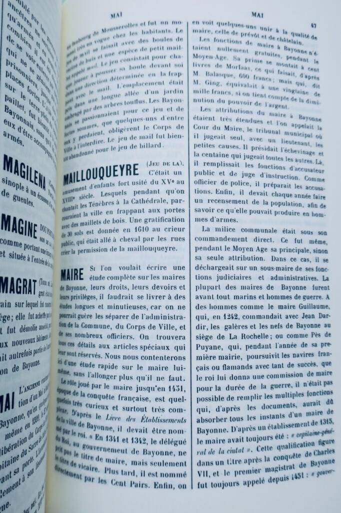 Basque DUCERE (Edouard). DICTIONNAIRE HISTORIQUE DE BAYONNE 1911