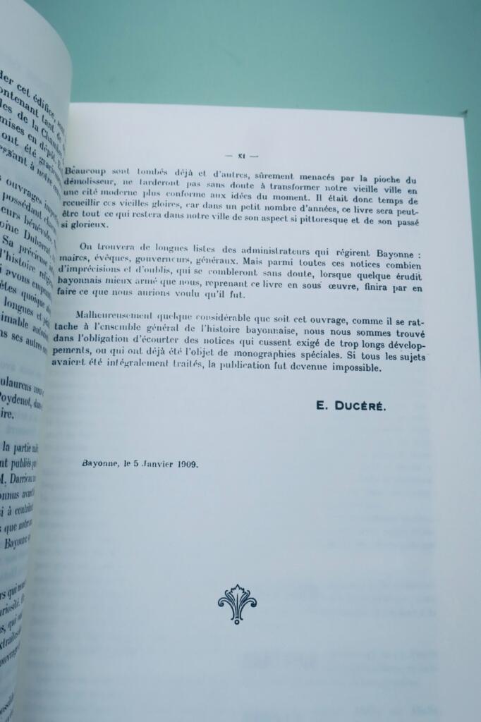 Basque DUCERE (Edouard). DICTIONNAIRE HISTORIQUE DE BAYONNE 1911