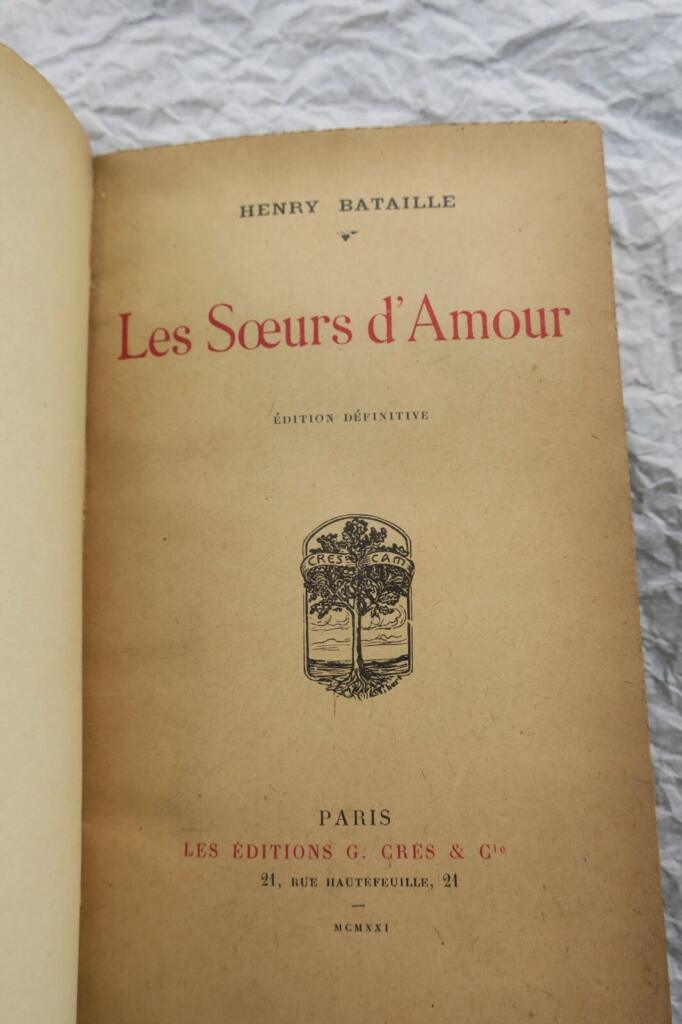 Bataille Henry Les soeurs d&rsquo;amour + dédicace