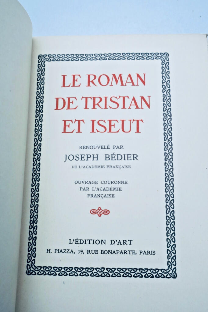ジョゼフ・ベディエ『トリスタンとイズー物語』1924年 ピアッツァ刊
