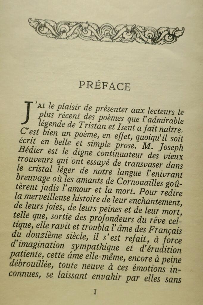 BEDIER JOSEPH LE ROMAN DE TRISTAN ET ISEUT. PIAZZA