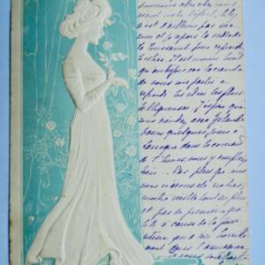 Belle époque belle carte gaufrée 1903