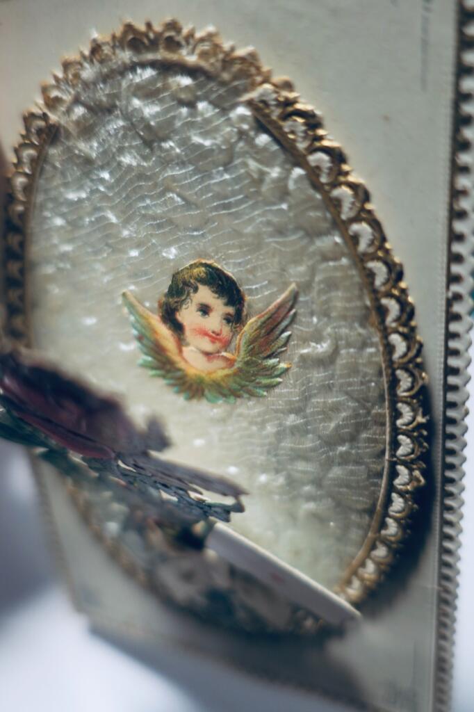 Belle époque carte dépliante 108 x 73 mm.