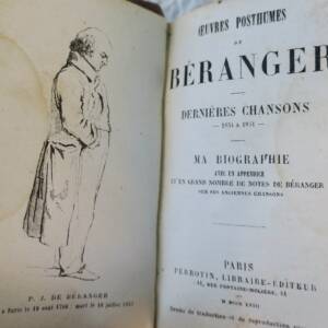 Beranger Oeuvres posthumes de Beranger. Dernieres chansons MINI