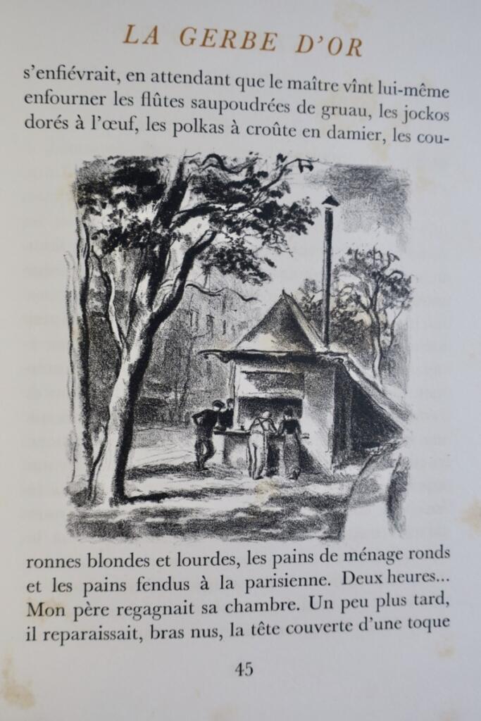 Goldene Garbe mit Lithografien von Berthold Mahn