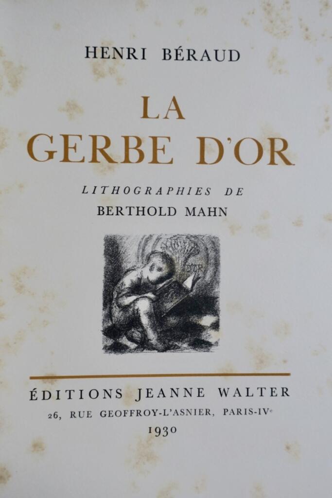 Goldene Garbe mit Lithografien von Berthold Mahn