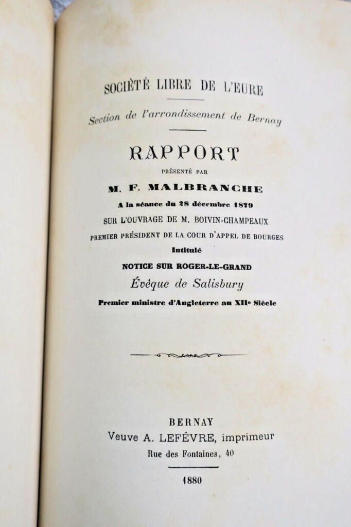 Bernay notices sur Bernay 13 monographies