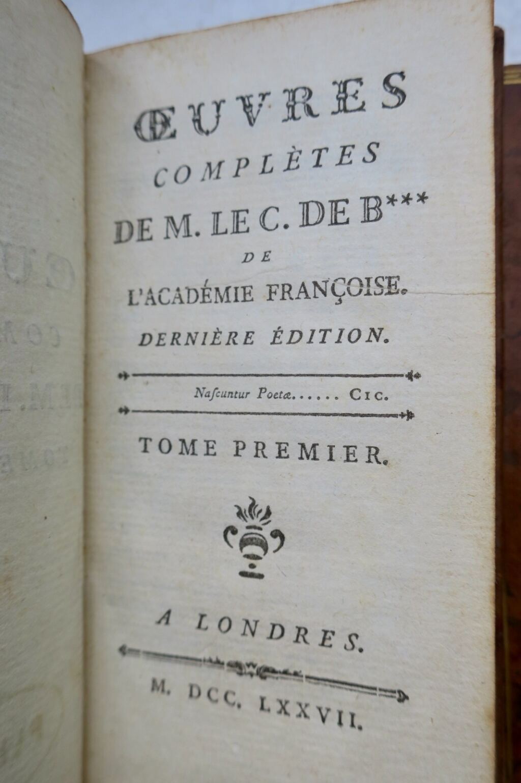 Gesamtwerk von BERNIS in Originalausgabe 1777