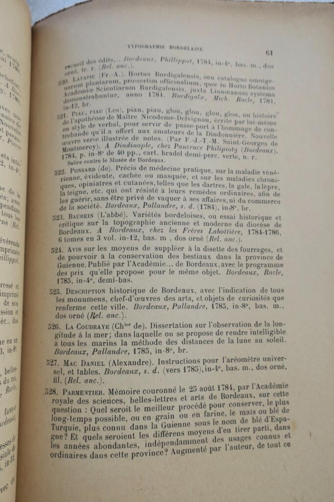 Seltenes Bibliothekskatalog von 1918 zu Bordeaux mit Gascony- und Baskenland-Erbe