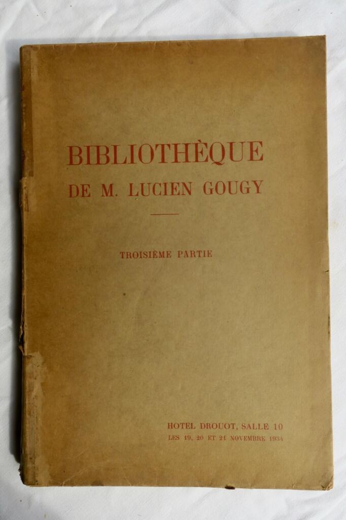 Katalog der Bibliothek Lucien Gougy, Teil III