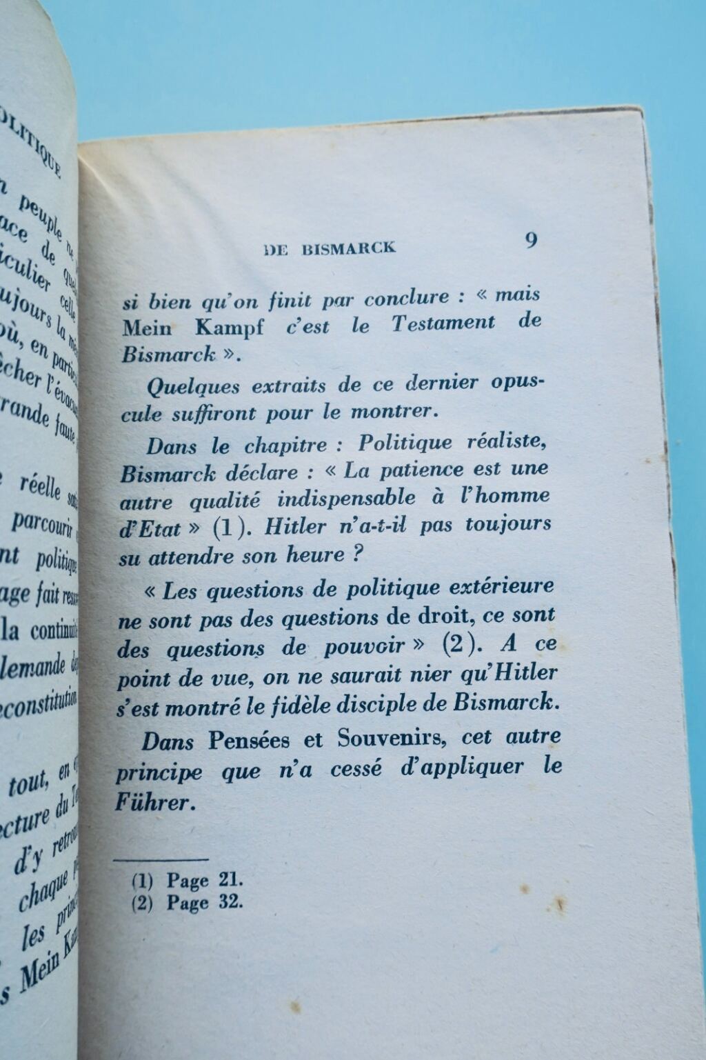 Bismarck. Testament politique de Bismarck. Préface du Général Mordacq