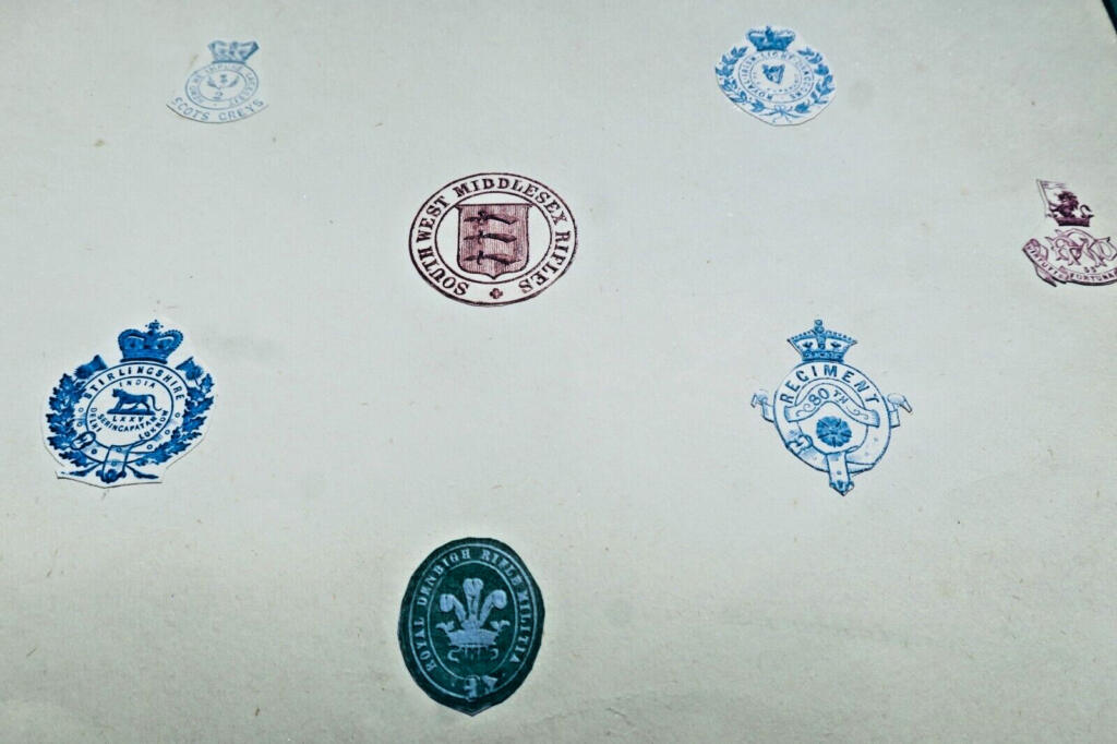 19th-century English heraldic stationery crest collection