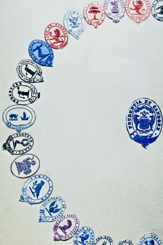 19th-century English heraldic stationery crest collection