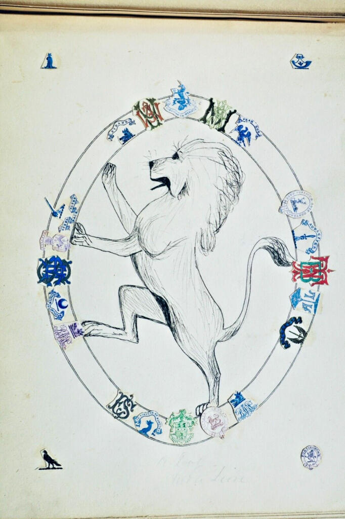 19th-century English heraldic stationery crest collection